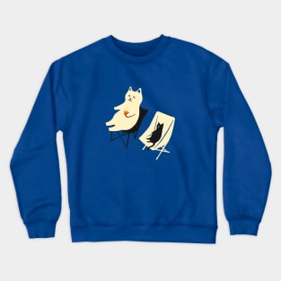 Happy go Lucky Cat 4 relaxing on Chair Crewneck Sweatshirt